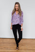 Calling Out To You Printed Blouse- Purple