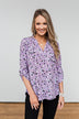 Calling Out To You Printed Blouse- Purple