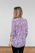 Calling Out To You Printed Blouse- Purple