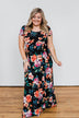 Alright By Me Floral Maxi Dress- Black