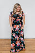 Alright By Me Floral Maxi Dress- Black
