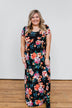 Alright By Me Floral Maxi Dress- Black
