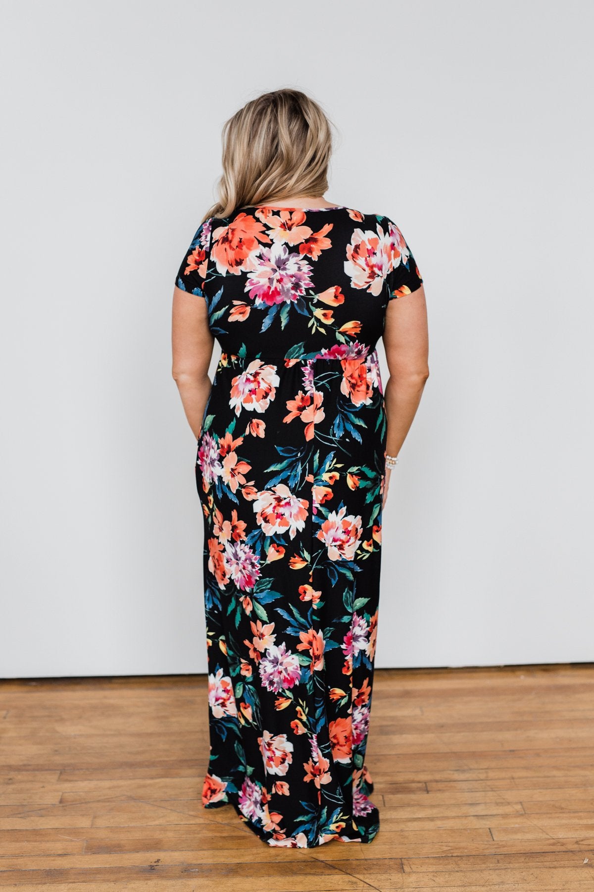Alright By Me Floral Maxi Dress- Black