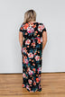 Alright By Me Floral Maxi Dress- Black