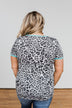 Take My Breath Away Leopard Top- Grey & Mint Blue