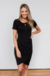 Ready For This Cinched Dress- Black