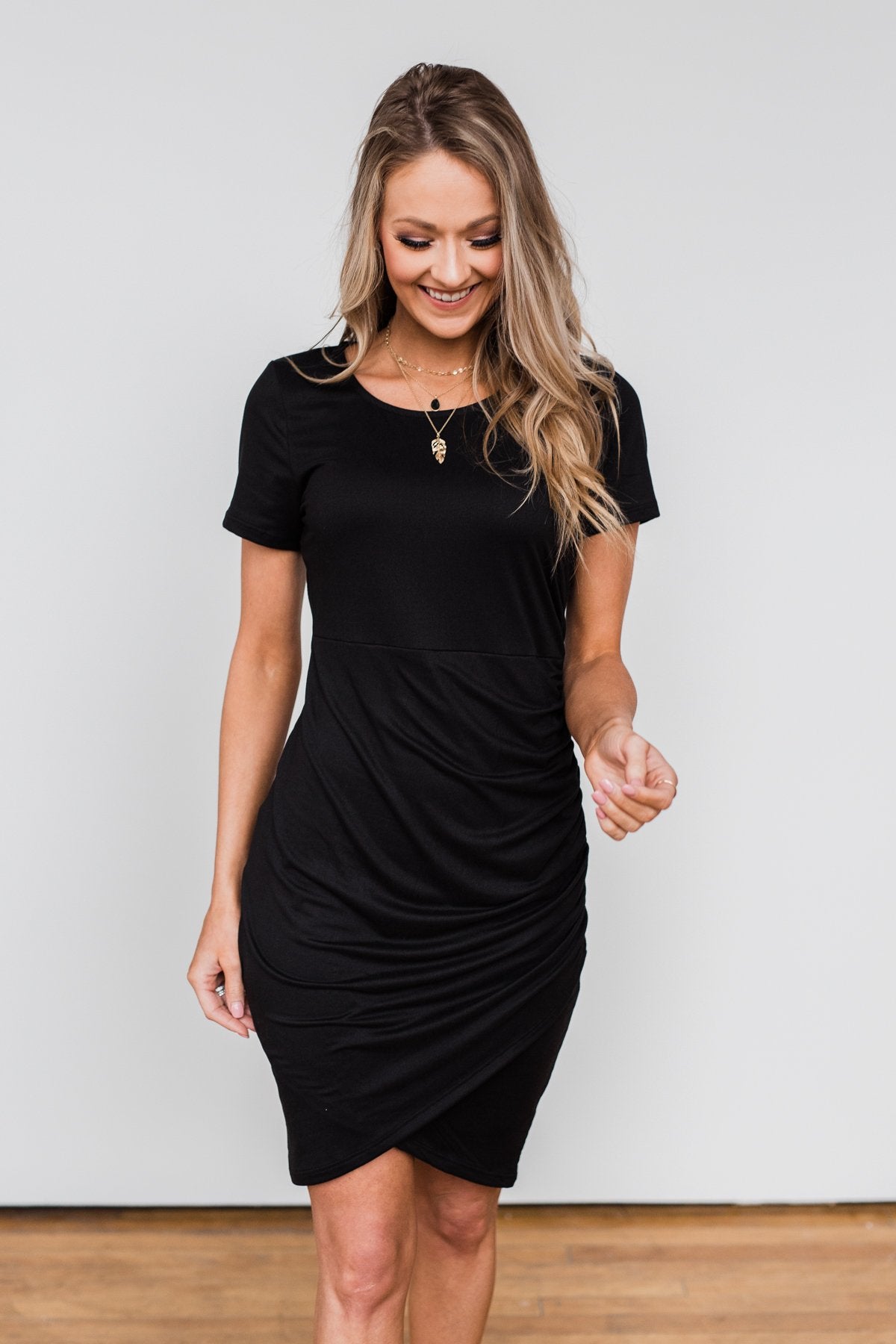 Ready For This Cinched Dress- Black