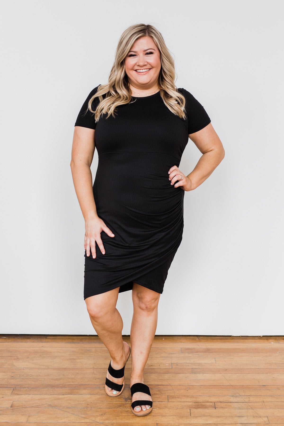 Ready For This Cinched Dress- Black