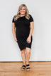 Ready For This Cinched Dress- Black