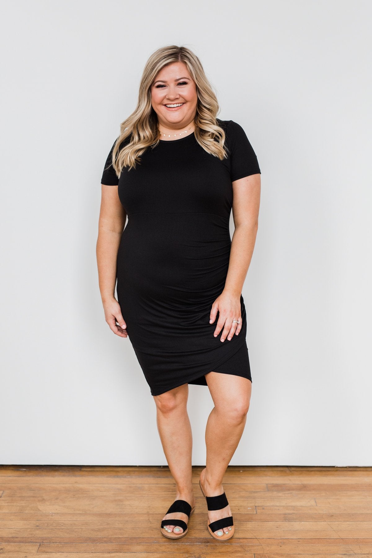 Ready For This Cinched Dress- Black