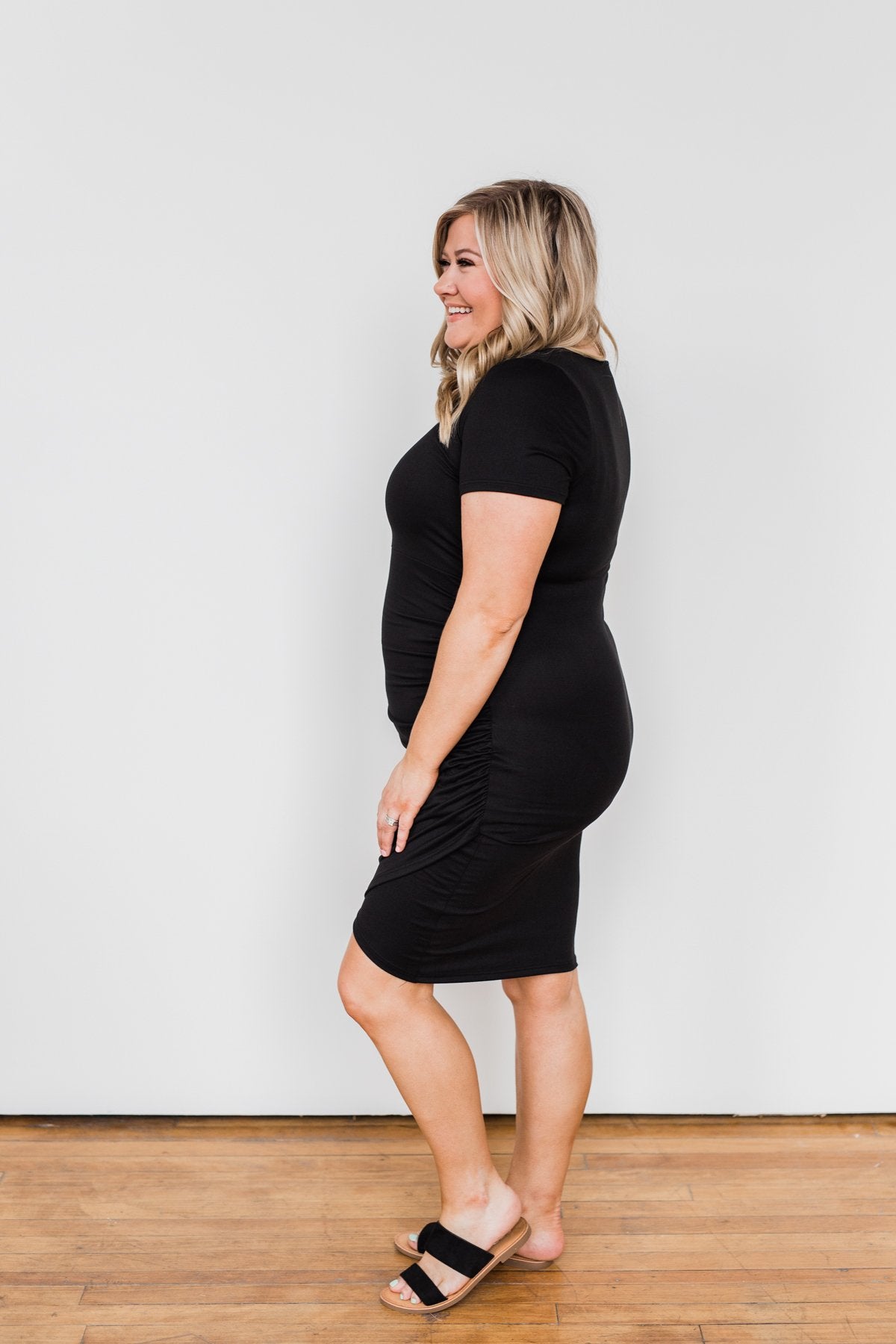 Ready For This Cinched Dress- Black
