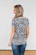 Take My Breath Away Leopard Top- Grey & Mint Blue