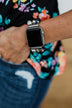 Beaded Watch Band- Black, Grey, & Ivory