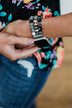 Beaded Watch Band- Black, Grey, & Ivory