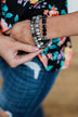 Beaded Watch Band- Black, Grey, & Ivory