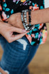 Beaded Watch Band- Black, Grey, & Ivory