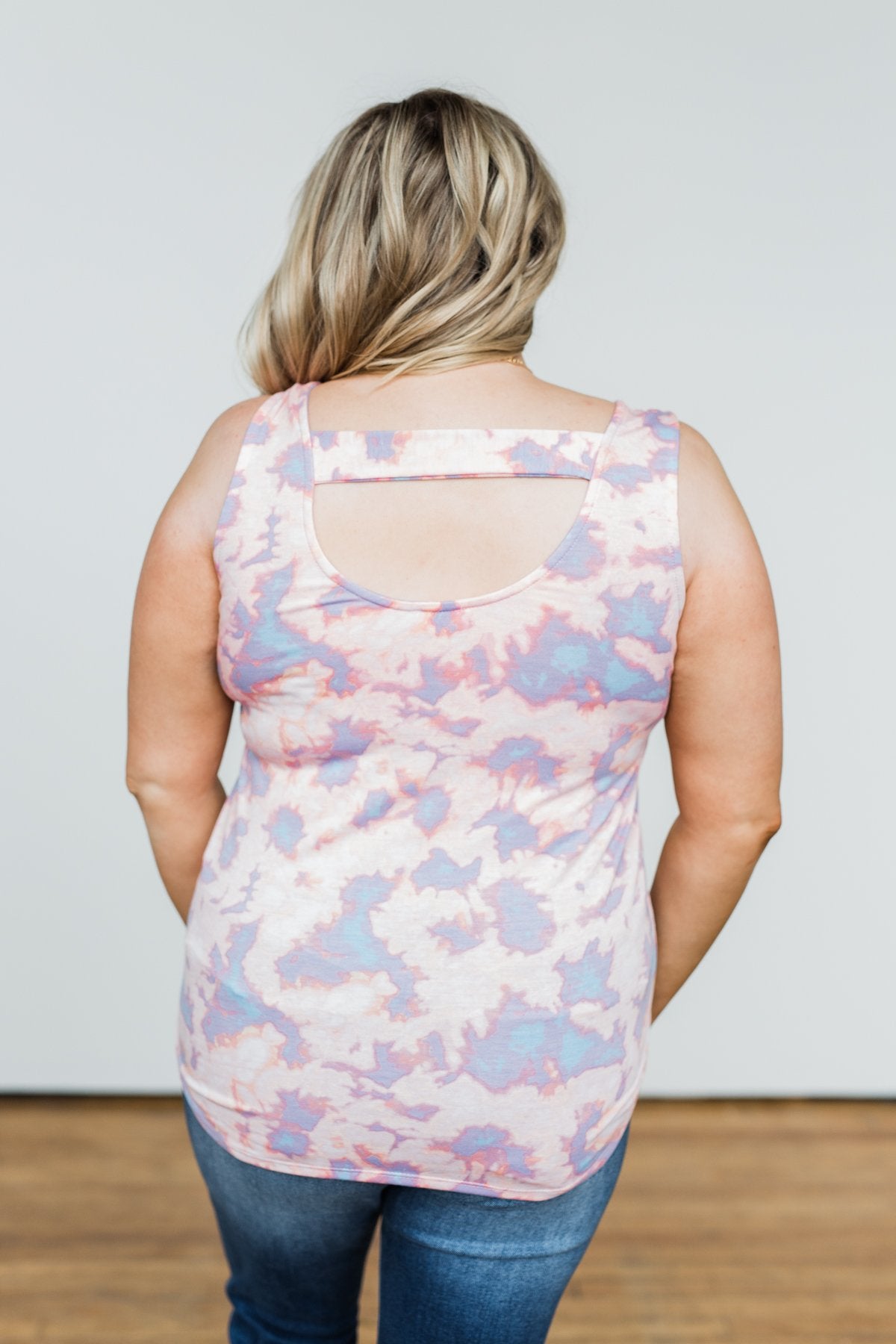 Let Your Smile Shine Tie Dye Tank Top- Pink