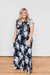 Begin With You Floral Maxi Dress- Navy