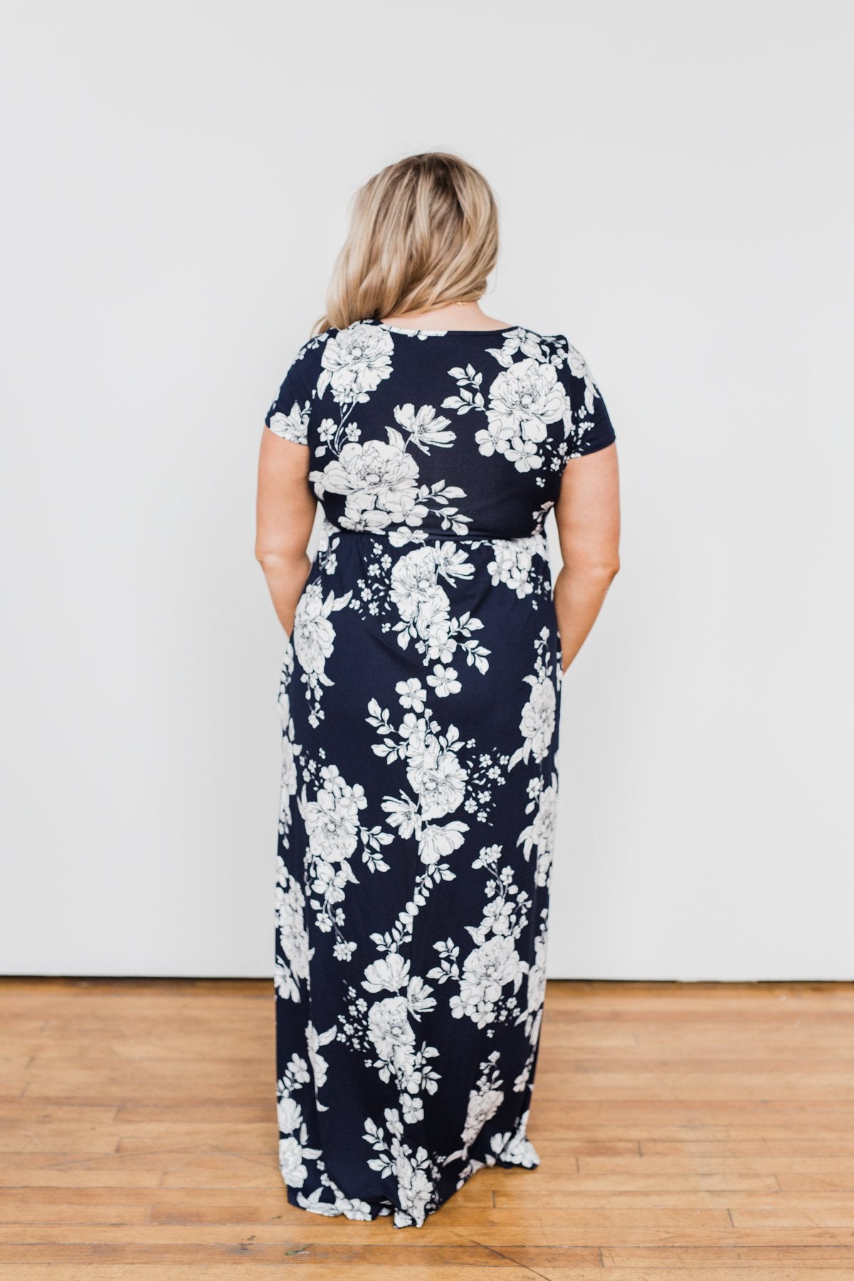 Begin With You Floral Maxi Dress- Navy