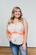 Sparks Fly Tie Dye Tank Top- Orange & Ivory
