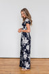 Begin With You Floral Maxi Dress- Navy