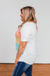 Day By Day Color Block Top- Coral, Yellow, & Blue