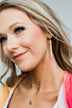 Colorful Bar Gold Earrings- Yellow & Mauve