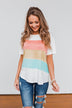 Day By Day Color Block Top- Coral, Yellow, & Blue