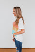 Day By Day Color Block Top- Coral, Yellow, & Blue