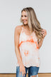 Sparks Fly Tie Dye Tank Top- Orange & Ivory