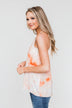 Sparks Fly Tie Dye Tank Top- Orange & Ivory