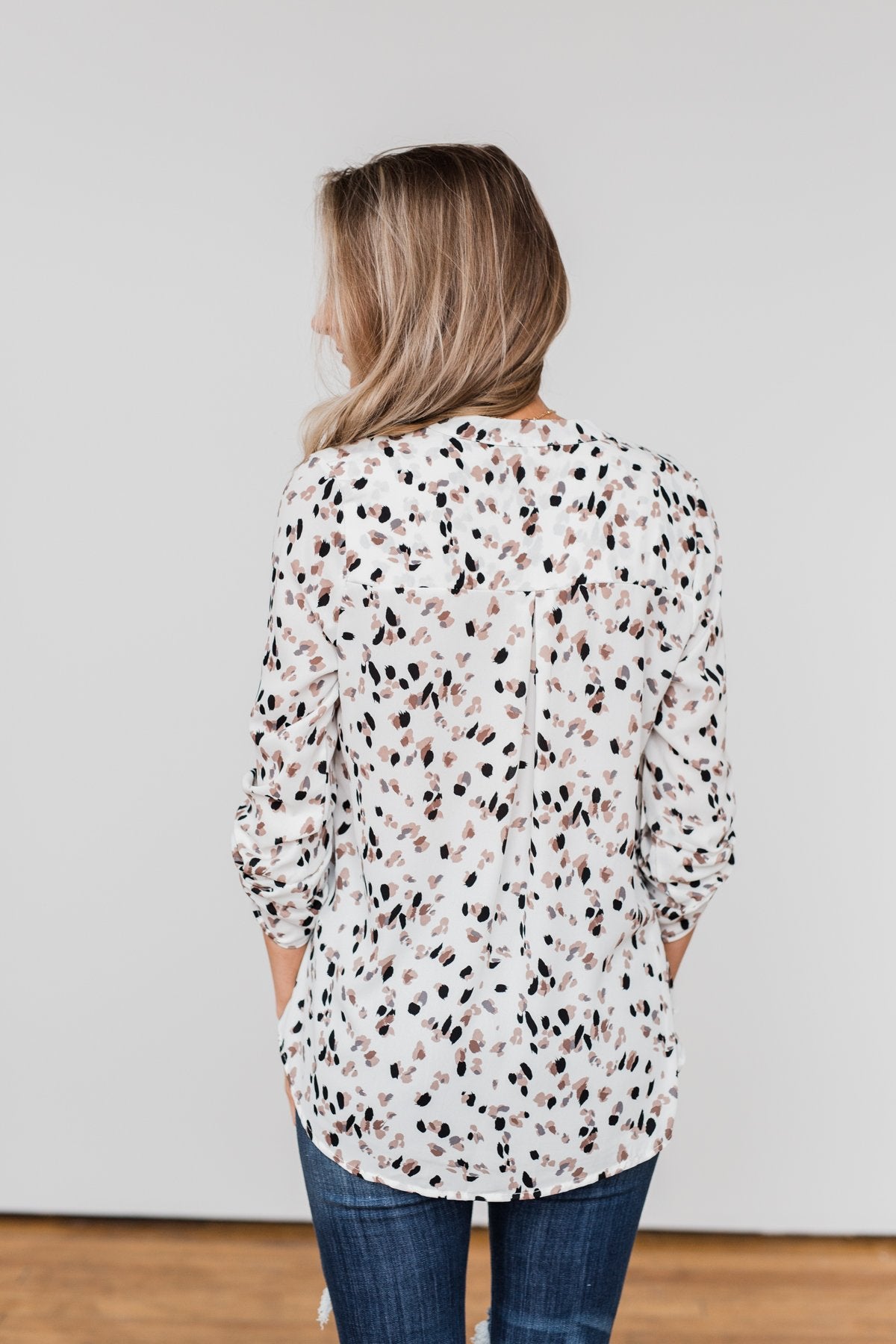 Calling Out To You Printed Blouse- Ivory