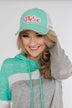 Pulse Distressed Ball Cap- Turquoise