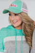 Pulse Distressed Ball Cap- Turquoise