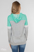 All Of My Days Color Block Hoodie- Teal