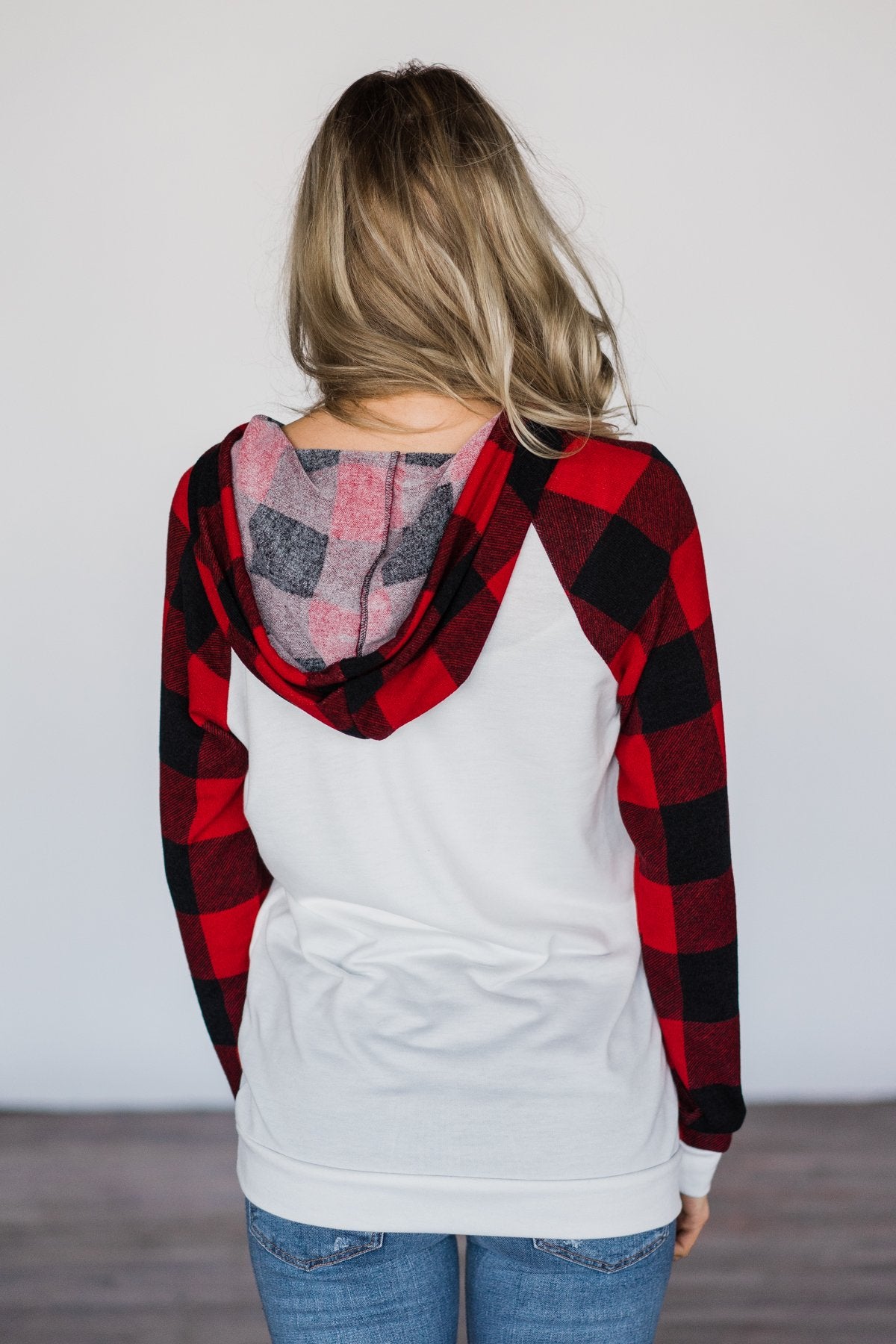 Ivory Buffalo Plaid Hoodie1
