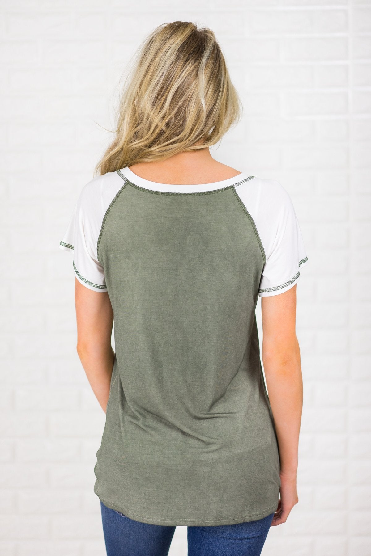 Feeling Holey Olive Top