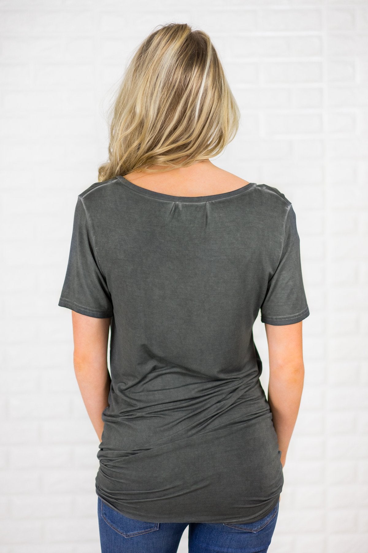 Lost in You Grey V-Neck Tee – The Pulse Boutique