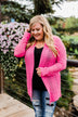 Open Front Pointelle Cardigan- Pink