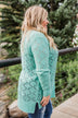 Knit Pointelle Cardigan - Teal