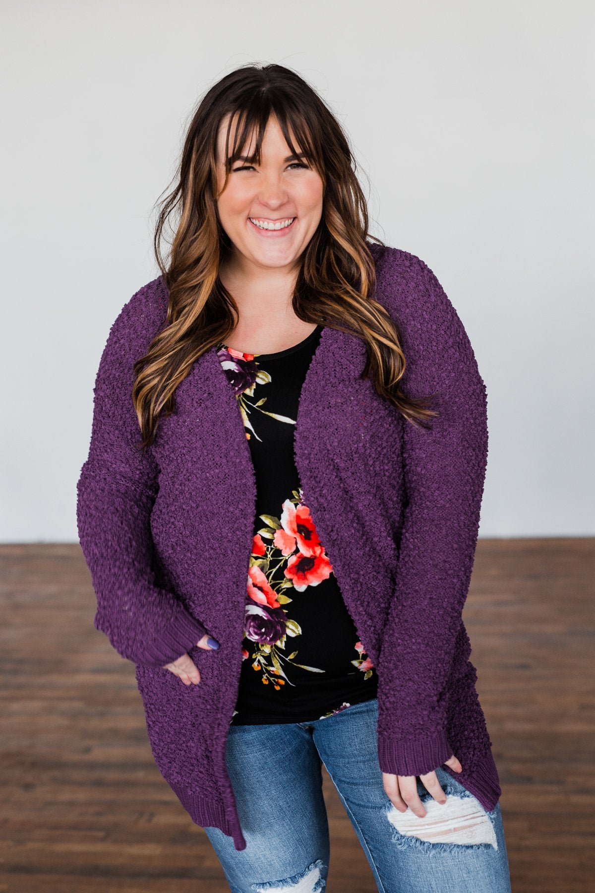 Eggplant cardigan on sale
