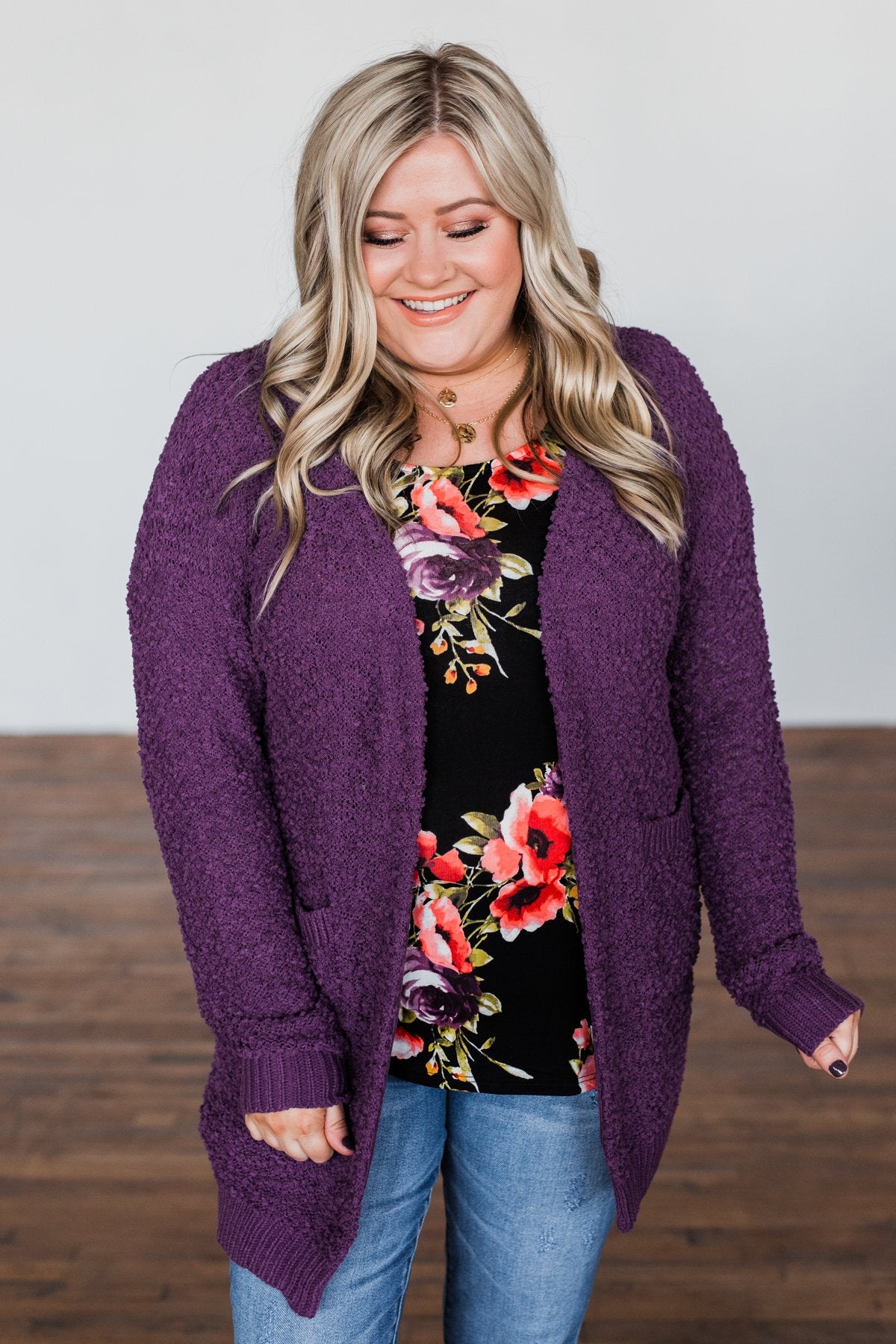 Purple popcorn cardigan outlet