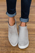 Sugar Glossy Wedges- Stone Suede