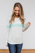 Including You & Me Long Sleeve Top- Mint