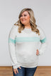 Including You & Me Long Sleeve Top- Mint