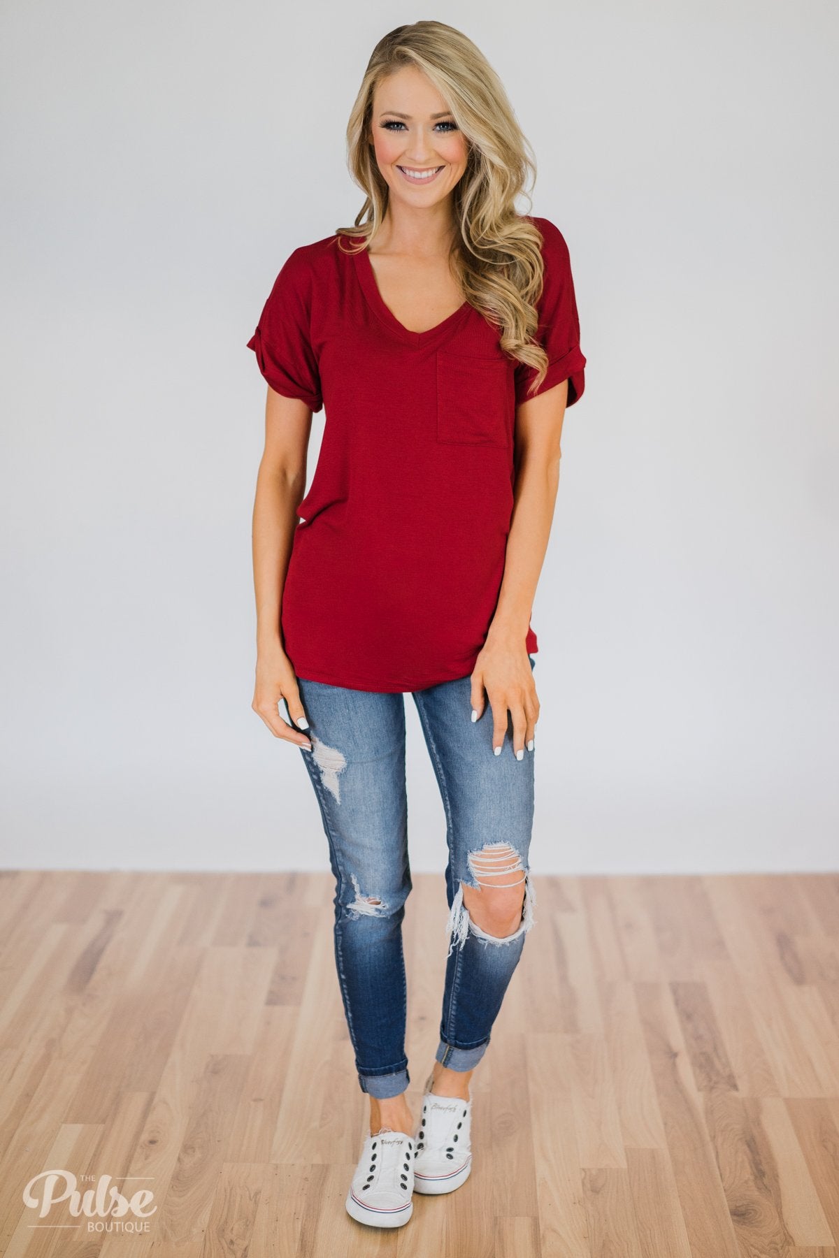 The Perfect Pocket Tee - Red