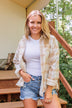 Happiest Of All Plaid Jacket- Cream & Taupe