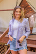 Holding Up My Own Plaid Top- Lavender