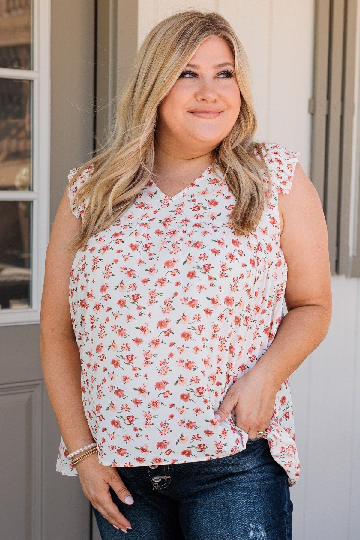 Radiant Aesthetic Floral Blouse- Ivory