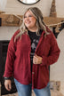 One Step Ahead Knit Button Top- Burgundy
